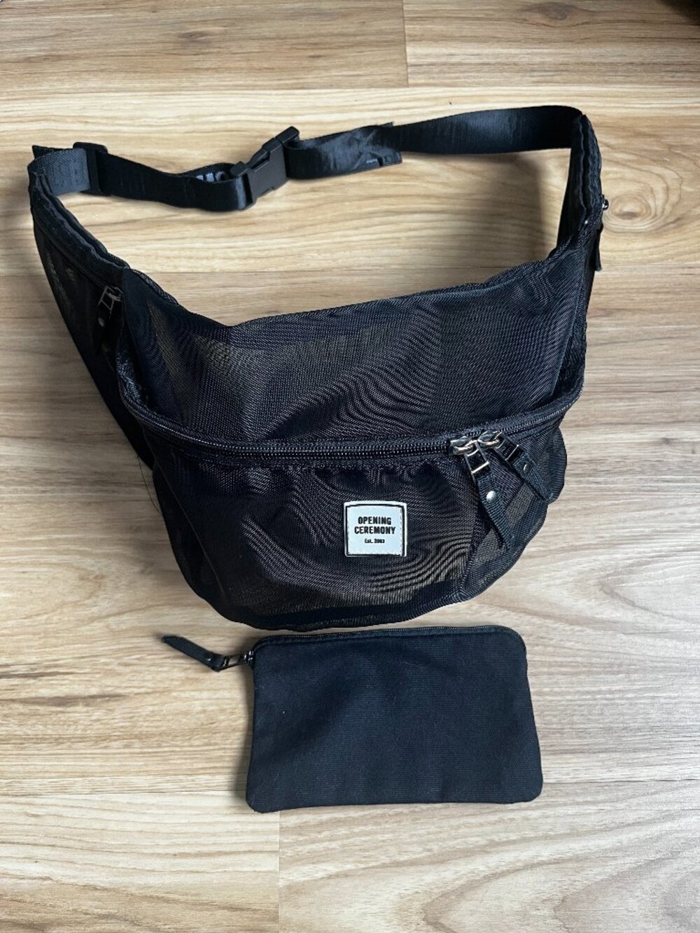 Opening Ceremony Mesh Fanny Pack with Pouch
